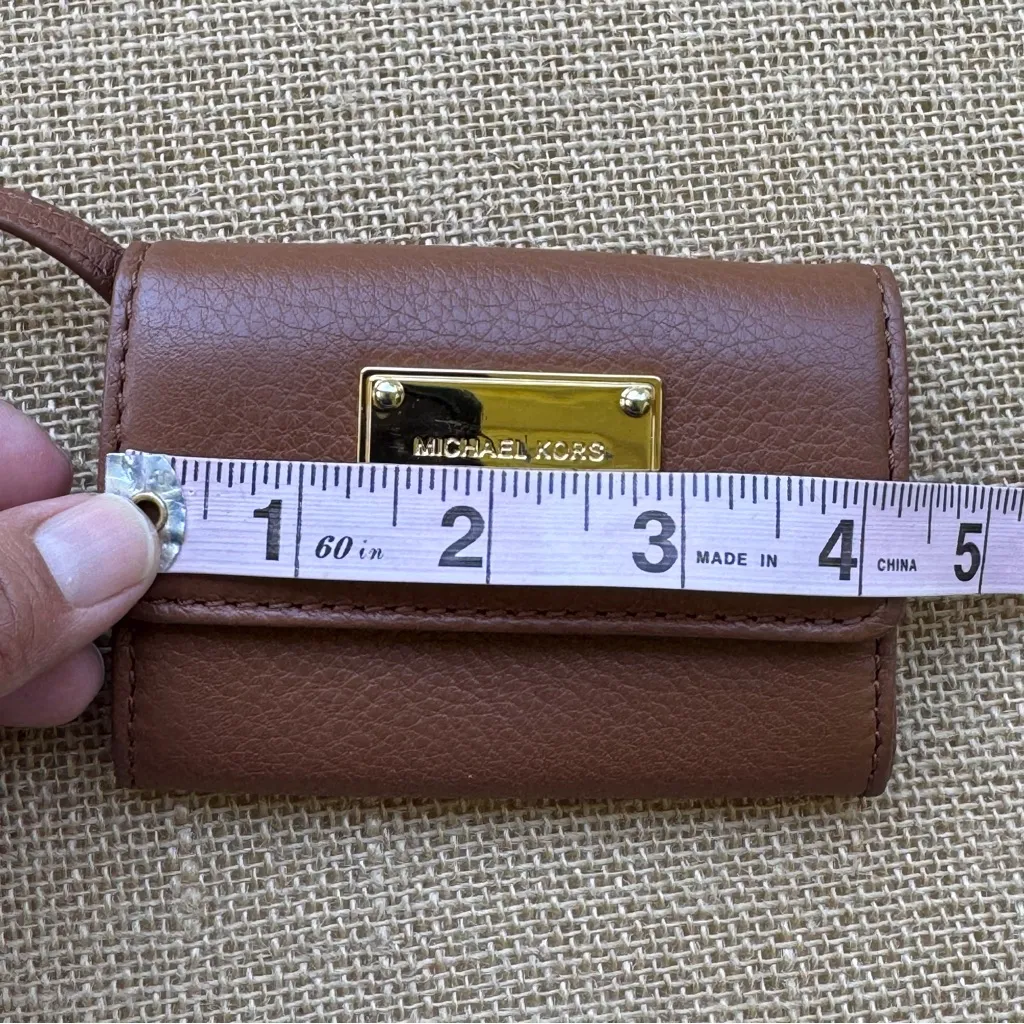 Michael Kors  Brown Leather Keychain Wallet - Image 5