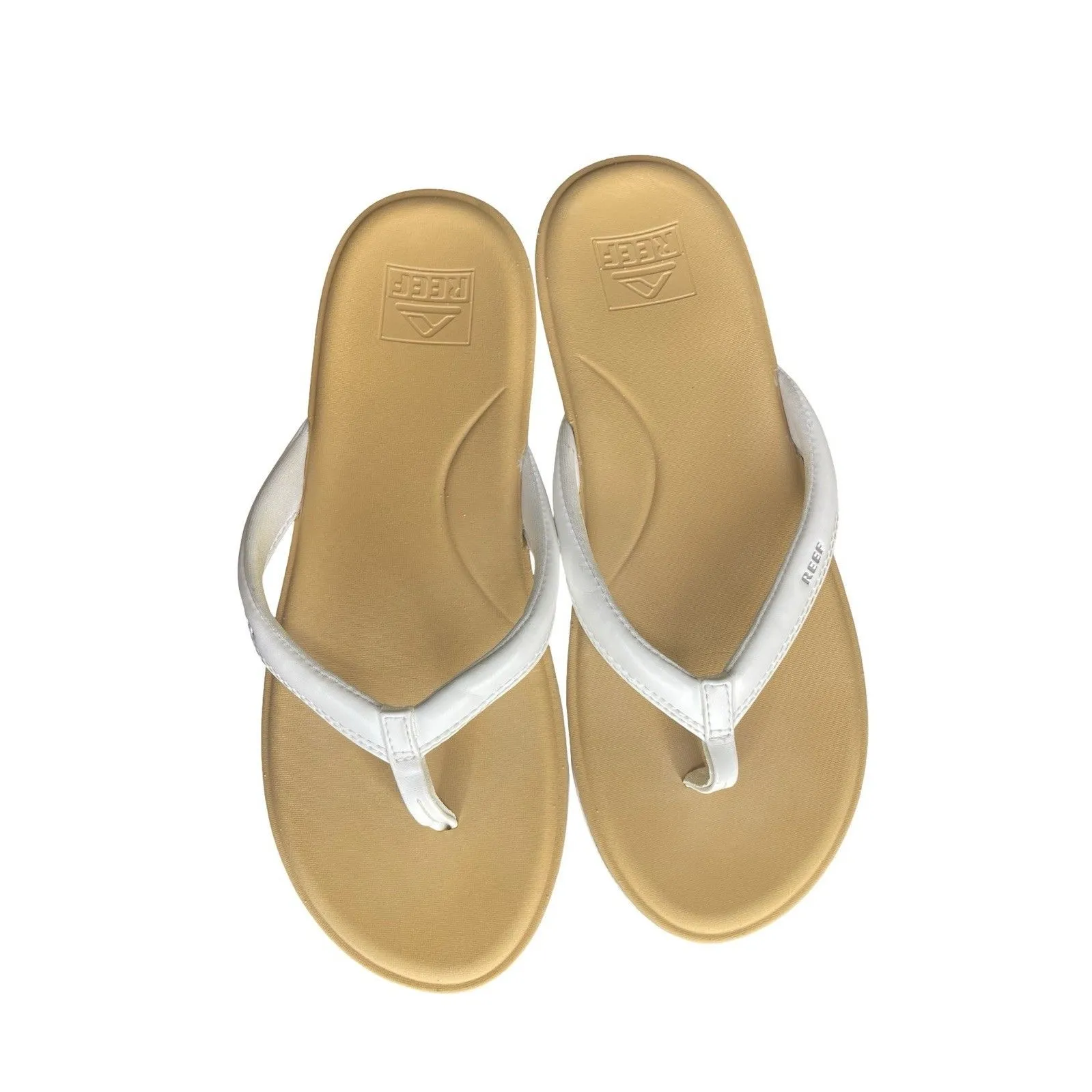 Reef Women's Size 9 Cushion Cloud White Tan Flip Flops Sandals Slip-Ons - Image 7
