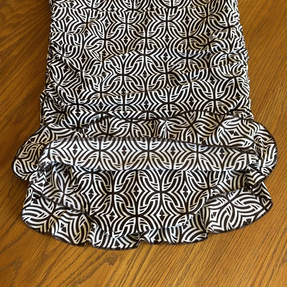 Geometric patterned one piece swim suit Brown Size XL - Image 5