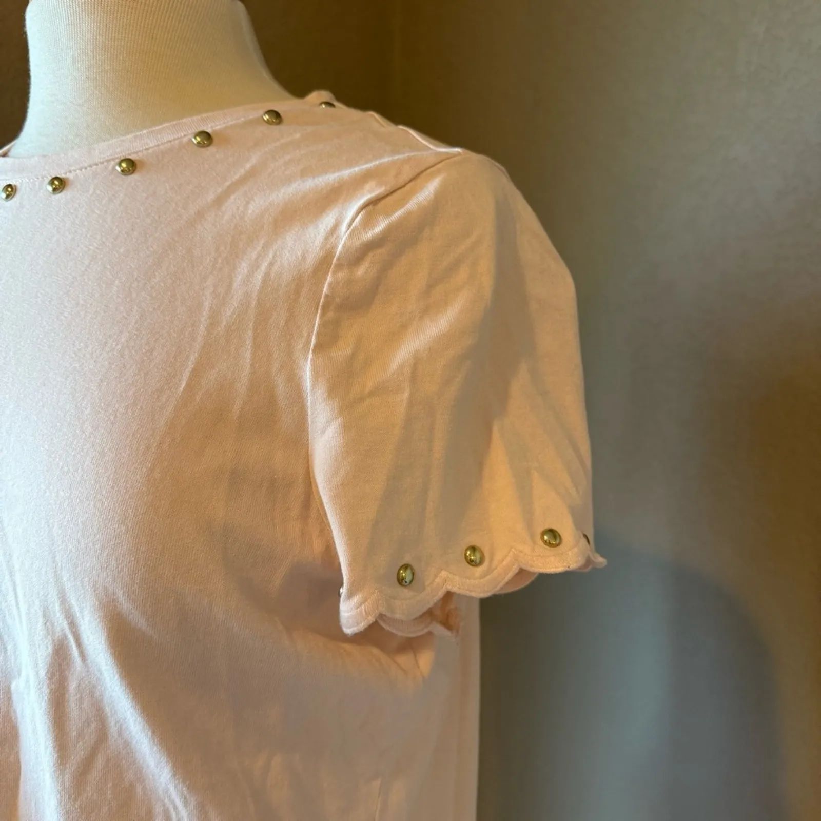 Kate Spade Blush Eyelet Ruffle Top Large - Image 2