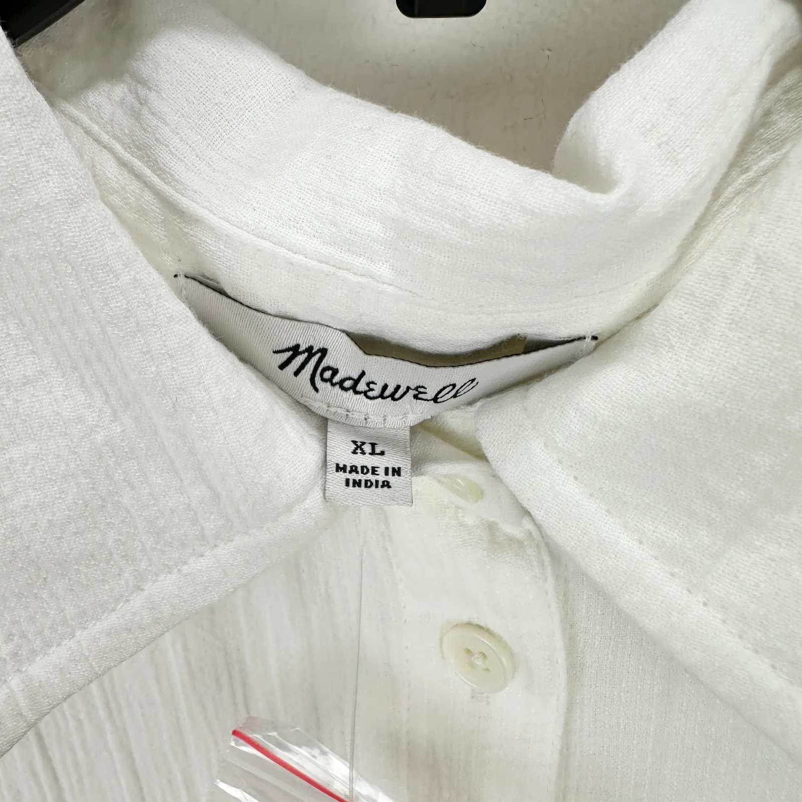 Madewell Cotton Double Gauze Oversized Shirt Button Up White Relaxed XL NWT - Image 10