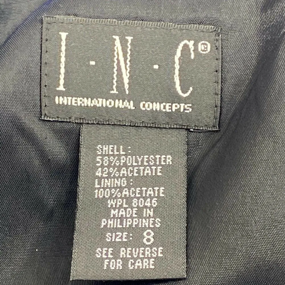 International Concepts INC Solid Black Short Lined Pencil Skirt Size 8 Womens - Image 5