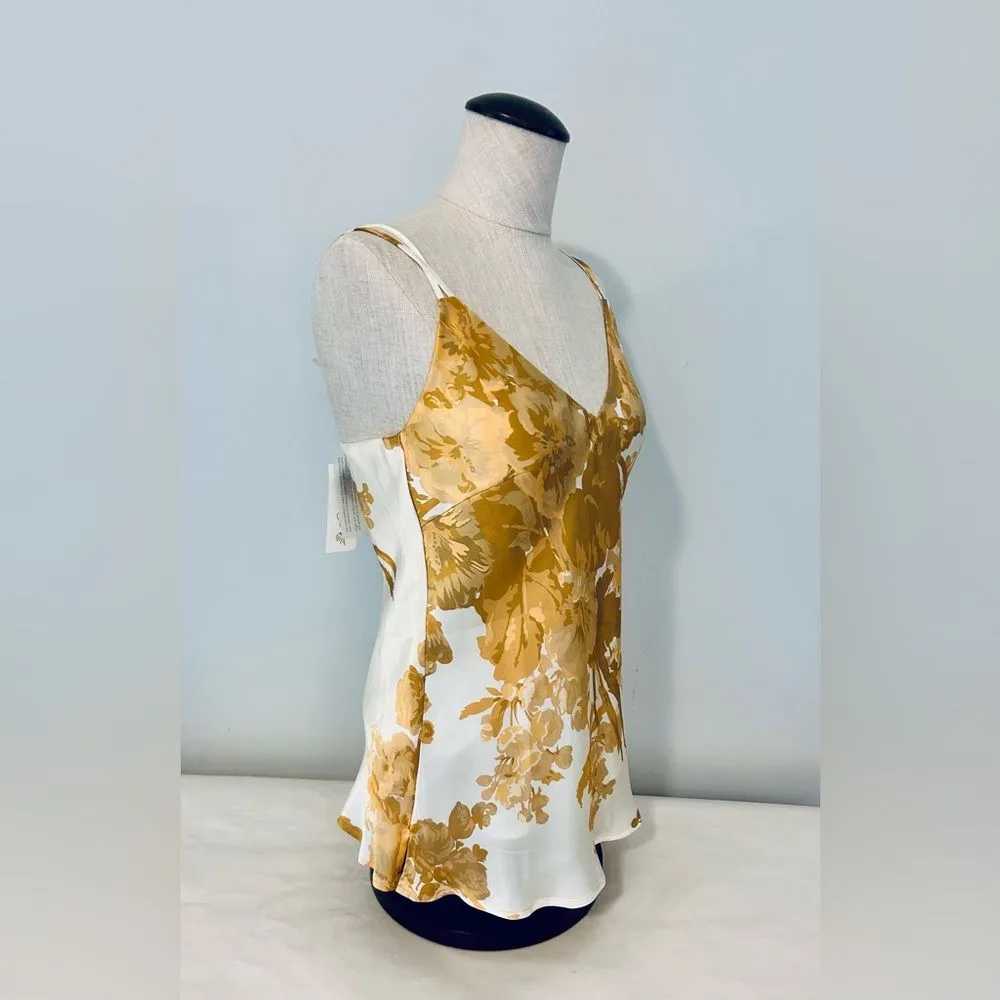 NEW 100% Silk Gold Hawk Golden Bloom Mia Cami size XS NWT - Image 12