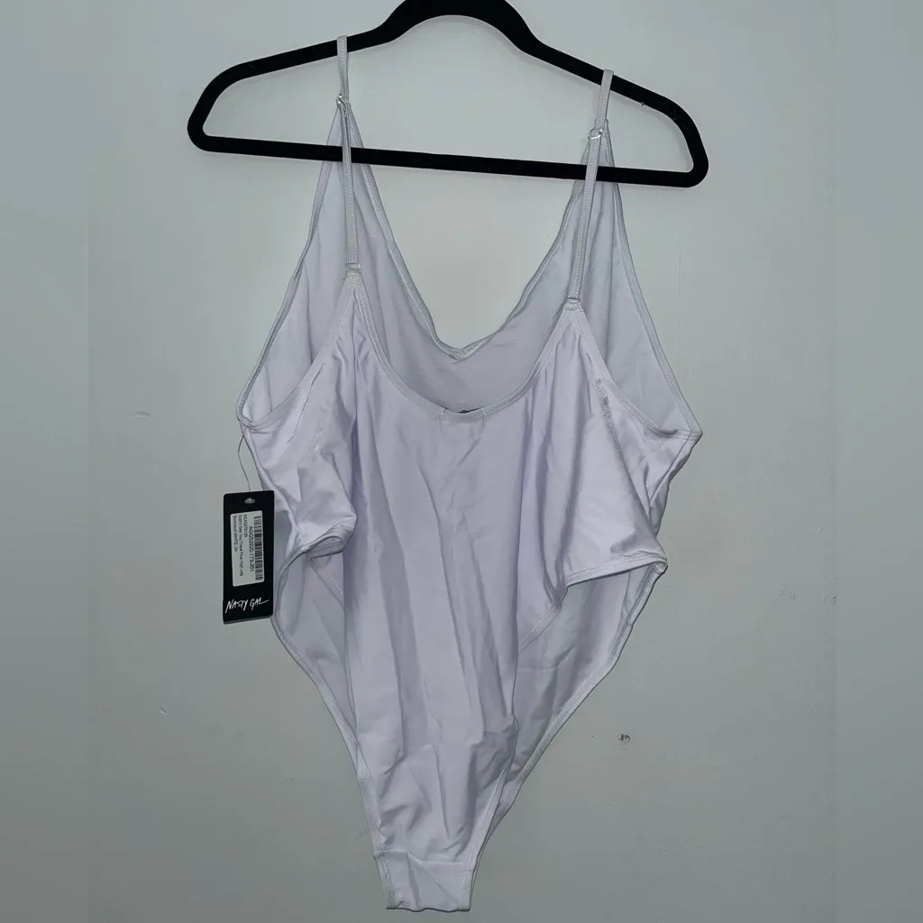 Nasty Gal High-leg White Swim One‎ piece - Image 2