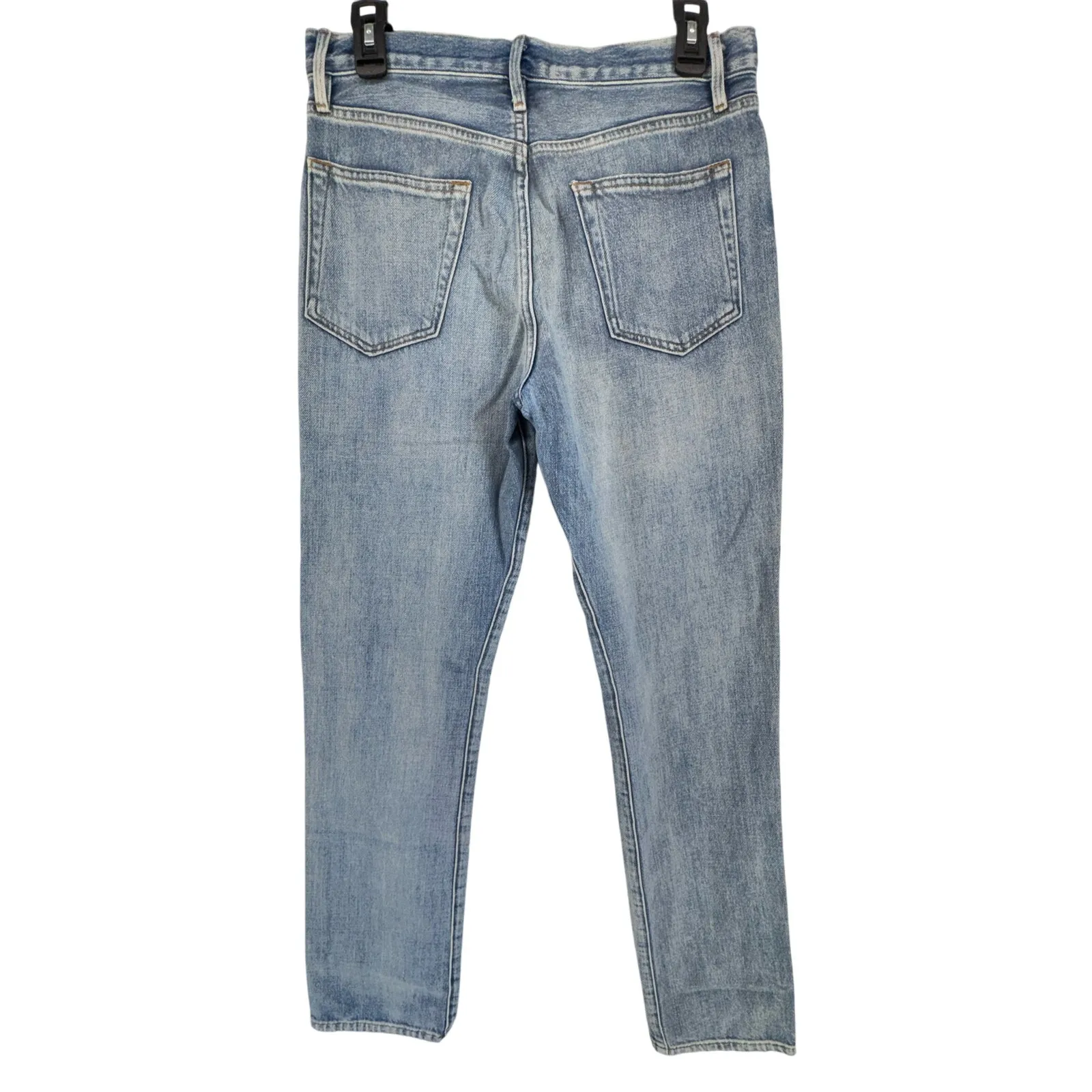 FRAME Le Hollywood jeans size 27 straight leg high rise distressed denim ripped - Image 4