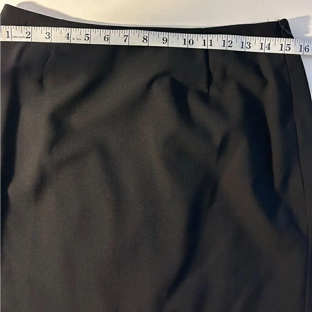 Sandra Angelozzi Lined Black Skirt Blazer Suit Size 4 - Image 14