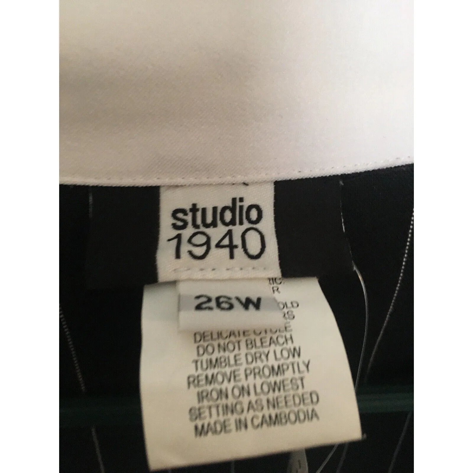 2 Piece Studio 1940 Women's Plus Size 26 Pinstripe Set Skirt Blazer Jacket - Image 3