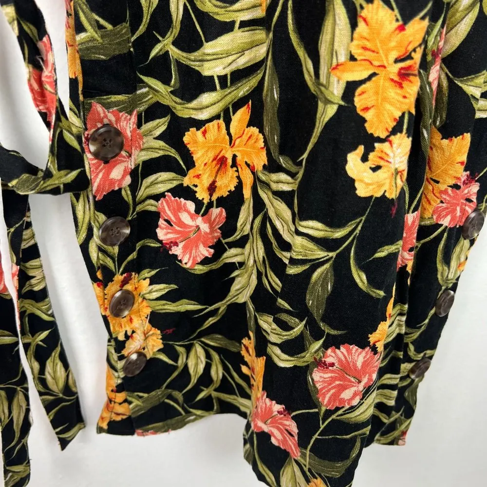 NWT Kensie Linen Blend Floral Print Tie Back V-Neck Crop Jumpsuit Size XS NEW - Image 9
