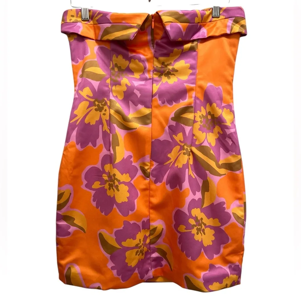 NWT Runaway The Label Jade Mini Dress Strapless Exclusive Print in Orchid Floral - Image 4