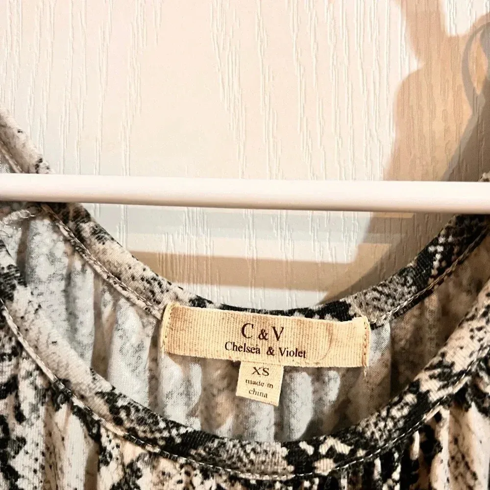 FINAL PRICE Chelsea and Violet Snake Print Knit Ruffled Dress - Image 3