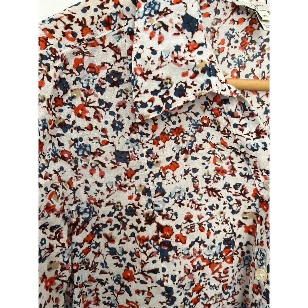 Joie floral blouse XS paisley cottagecore boho rustic farm prairie earthy cotton - Image 7
