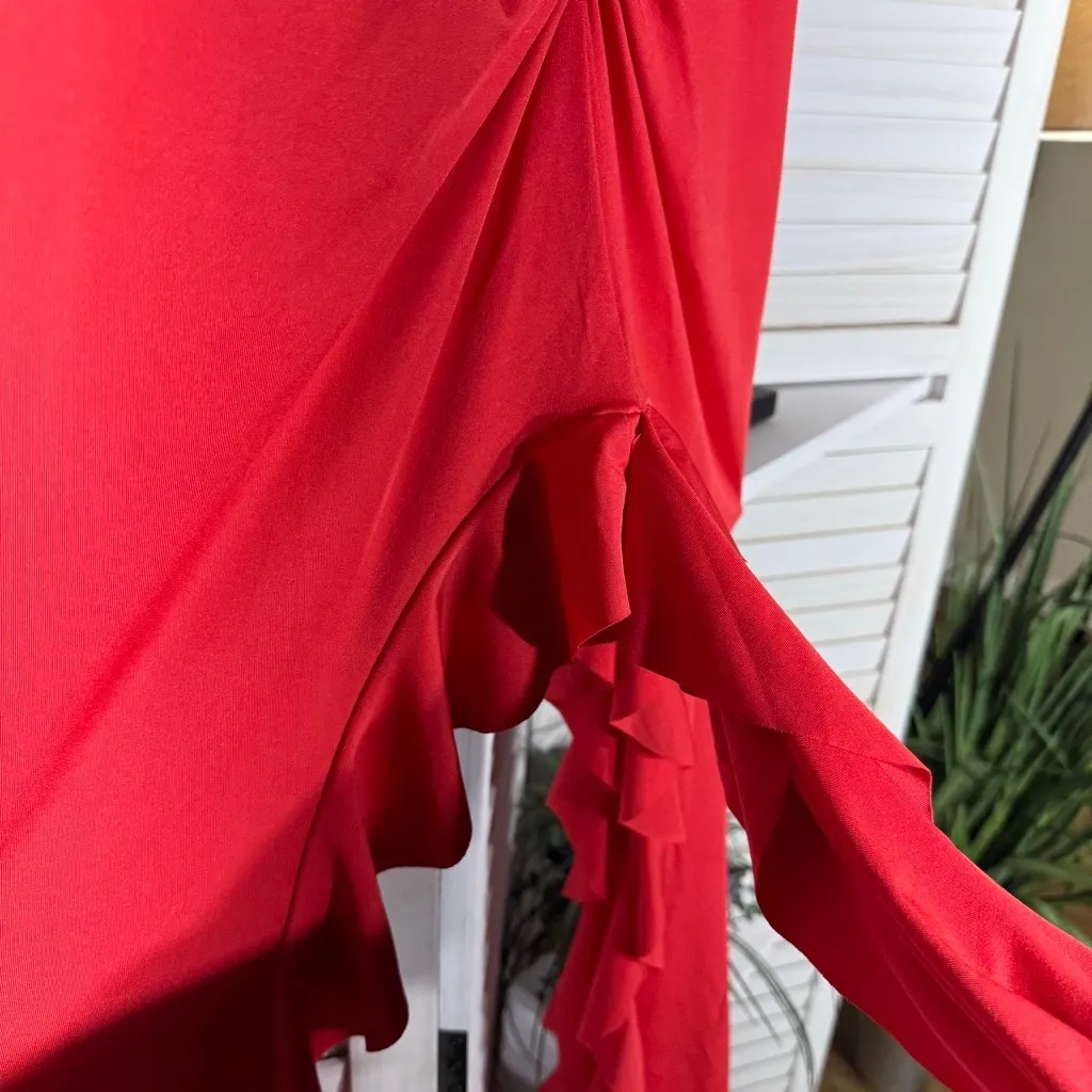 Sexy Ruffle Pants Devil Tail Halloween Costume Ruched Waist Lightweight Red S/M Size undefined - Image 8