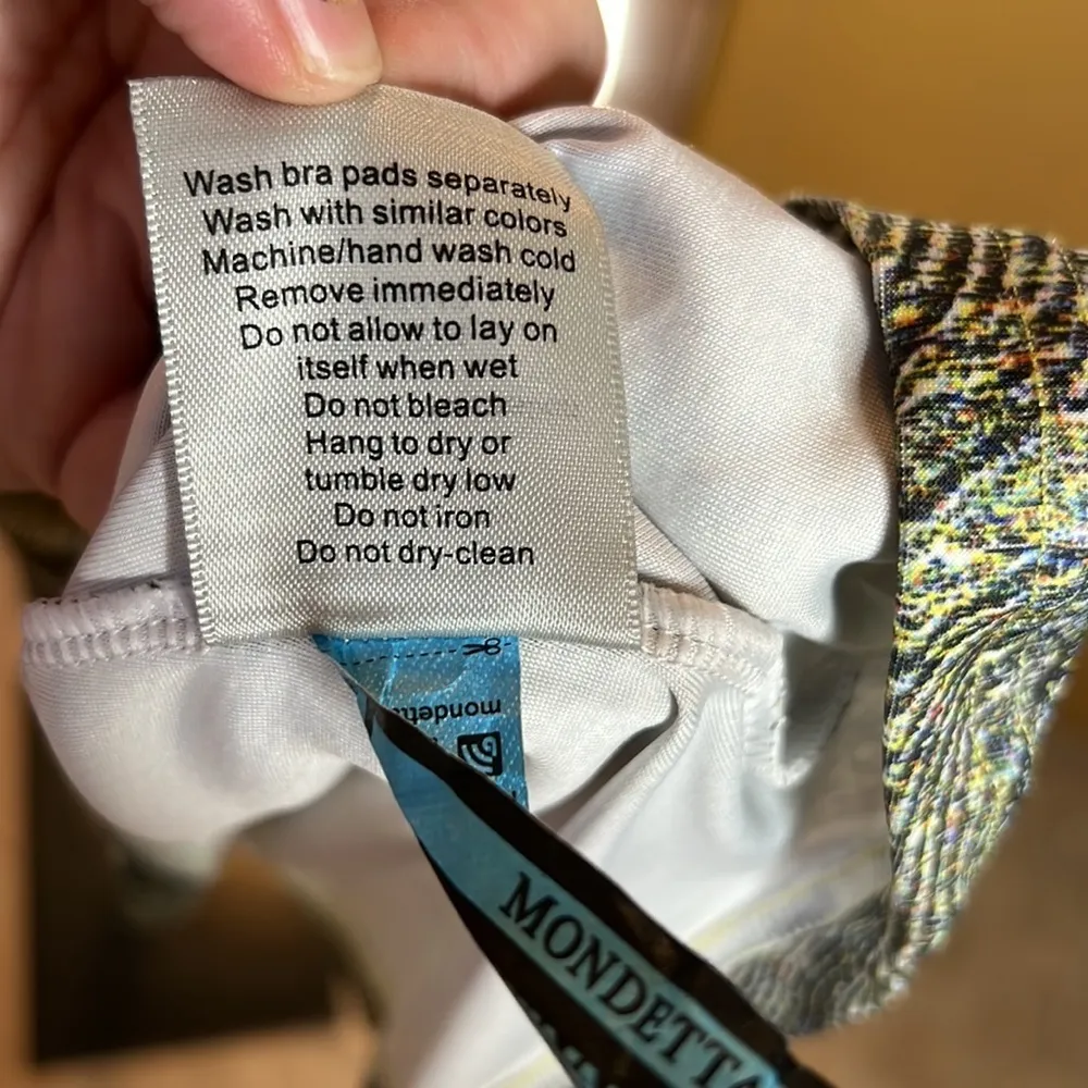 Mondetta Sporty Olive Green Black Speckle Wave Bra Racerback Dress Size Large - Image 9