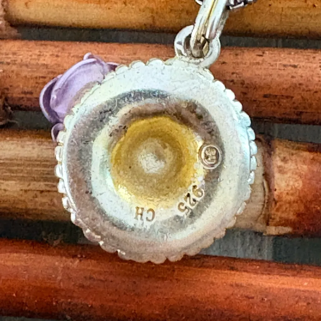 Lia Sophia Silver Necklace with Red Hat & Rose Pendant 16”-19” - Image 7