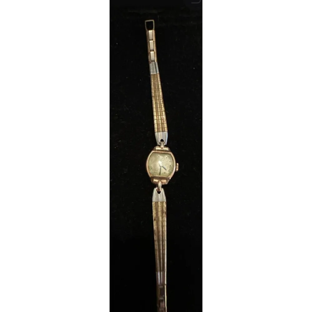 Antique Vintage 14K Gold Filled Silvana Women's Dainty Band Watch Untested - Image 2