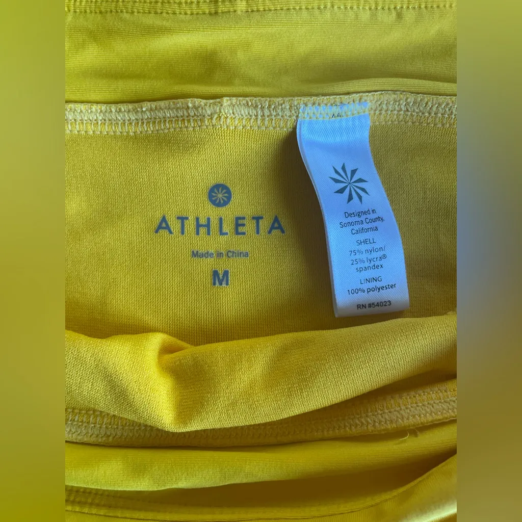 Athleta butter yellow bikini, cheeky ruched bottoms, strappy back top; S / M - Image 3