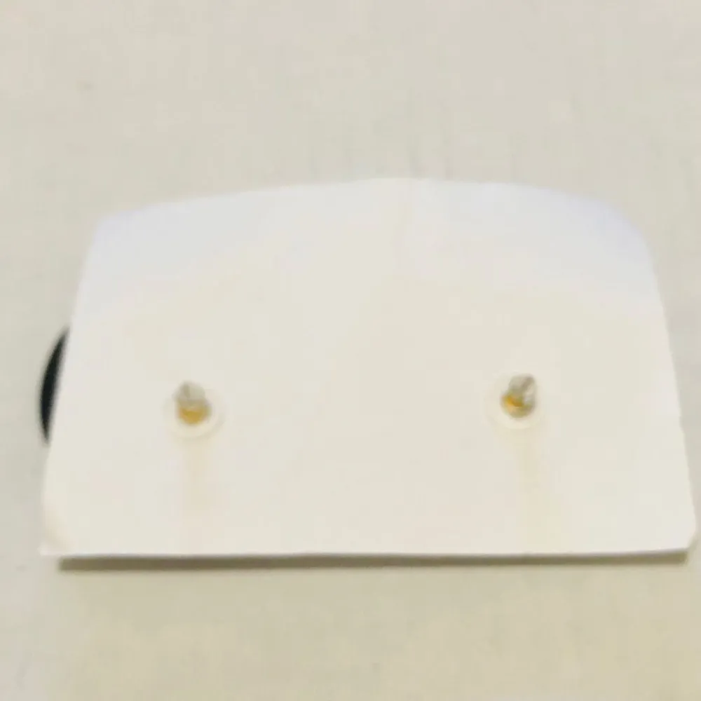 Vintage Black White Polka Dot Circle Stud Earrings - Image 2