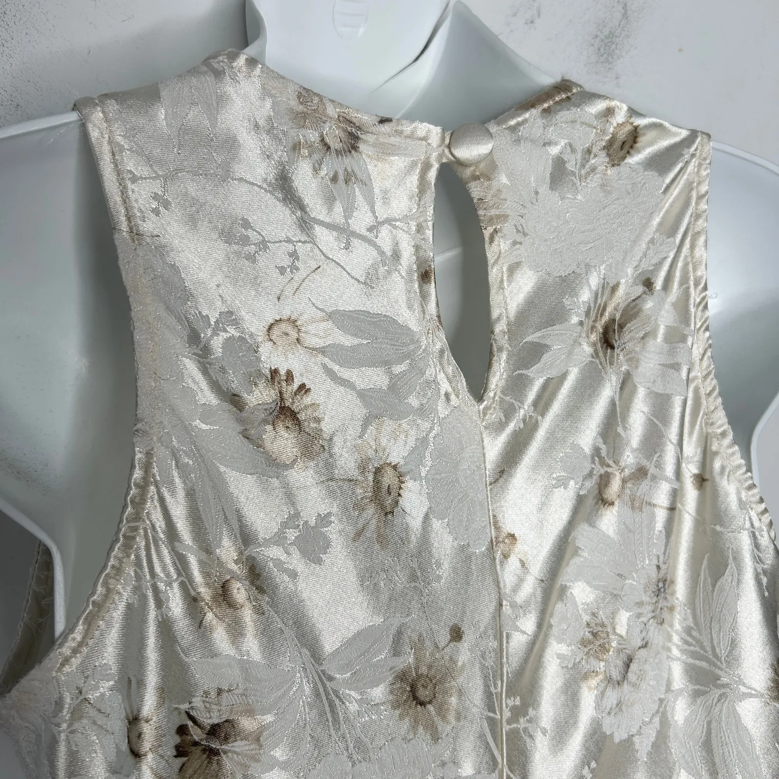 ALL THAT JAZZ Vintage Floral Satin Mini Summer Dress Womens Size 9/10 90s Y2K - Image 7