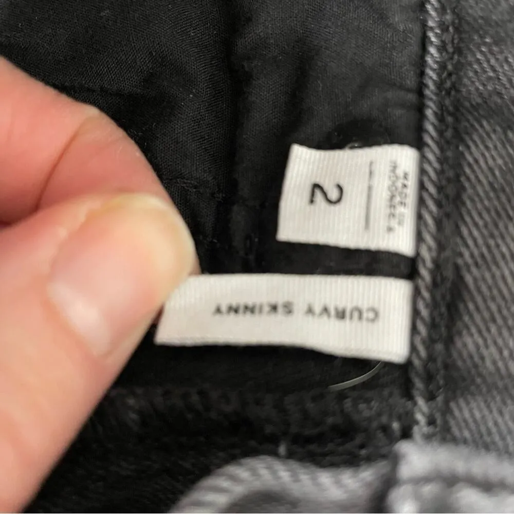 Loft Black Curvy Skinny Mid Rise Jeans Womens 2 Denim Zip Fly Casual Classic - Image 10