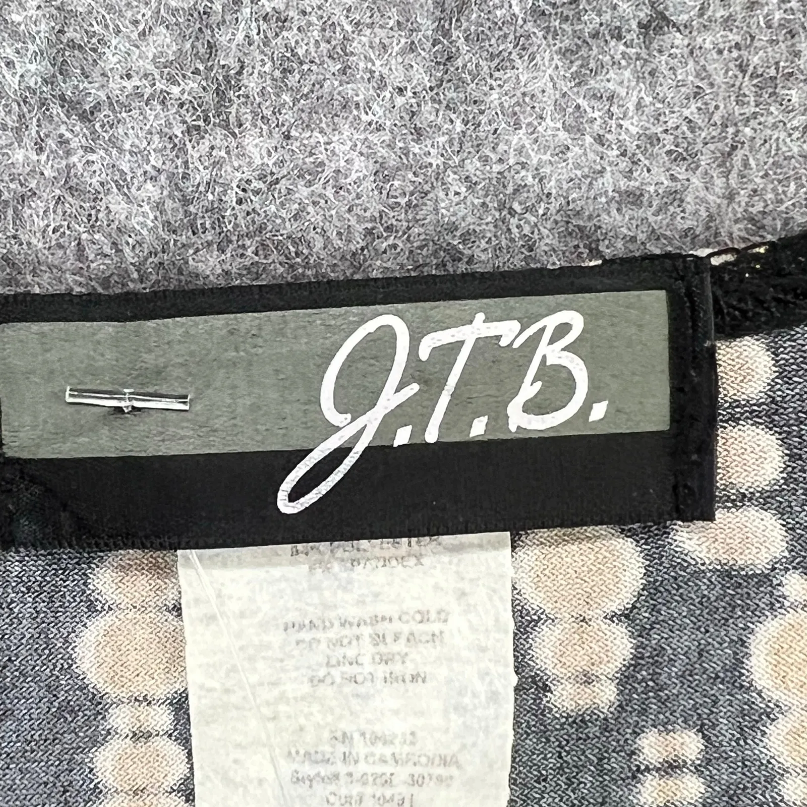 JTB Y2K Top Womens L Black Tan Geometric Shimmer Stretch Blouse Boho Chic Retro Size L - Image 13