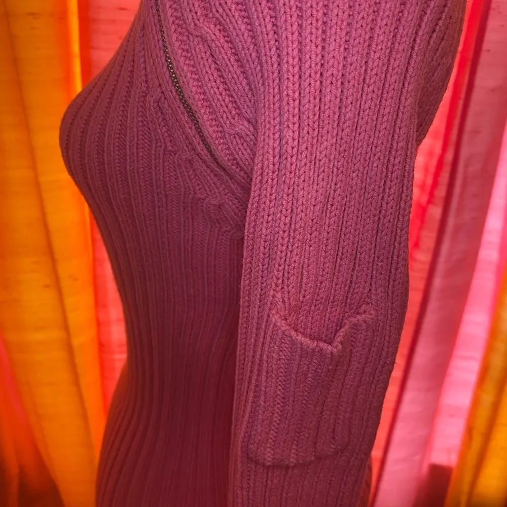 Rare Pink Wet Seal Sweater With Zip Detail at Neck and Sleeve Pocket M V… - Image 8