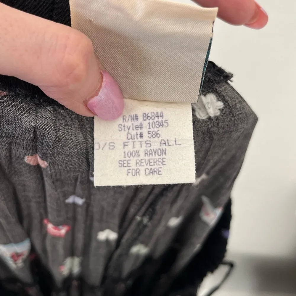 Vintage Southwestern Mexico Desert Print Pleated Button Front Maxi Skirt Black Size undefined - Image 8