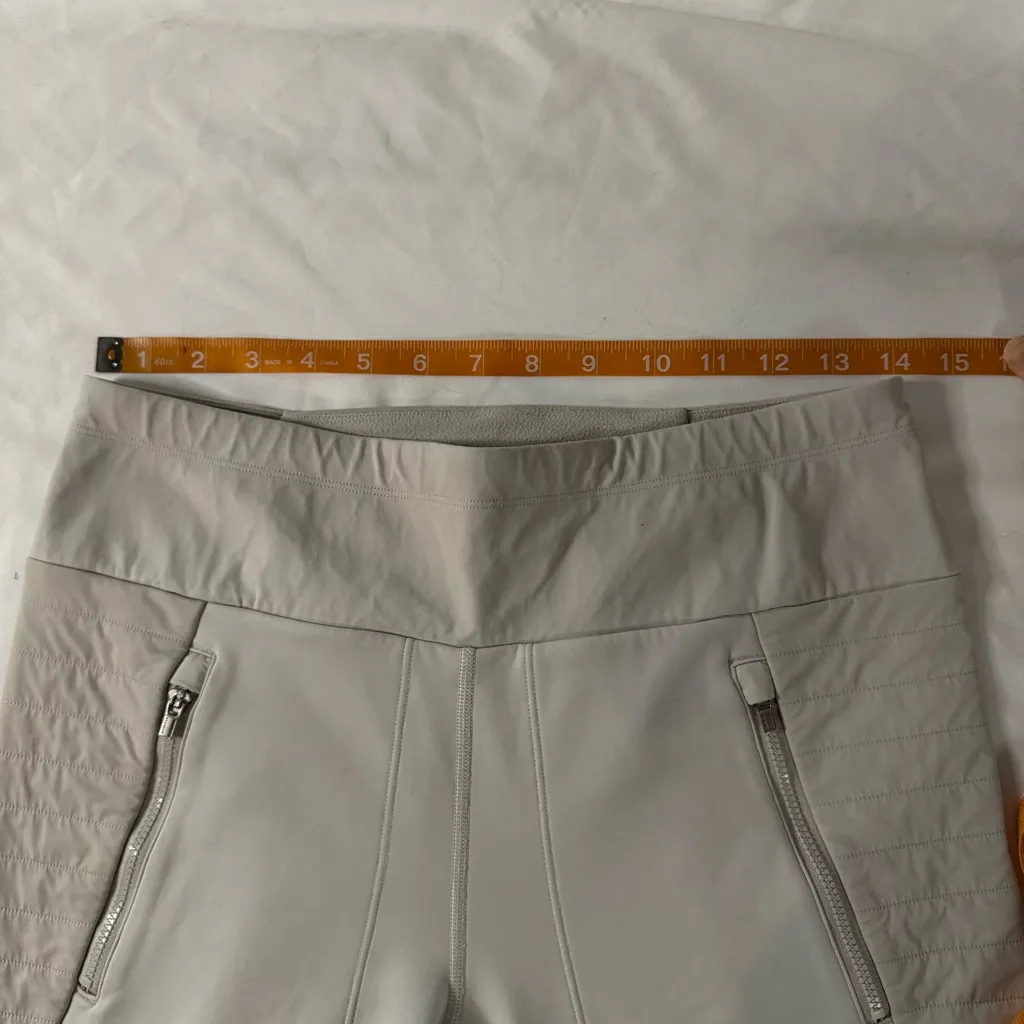 Athleta Peak Hybrid Fleece Tight Grey Pockets High Rise Outdoor Winter Size M - Image 4