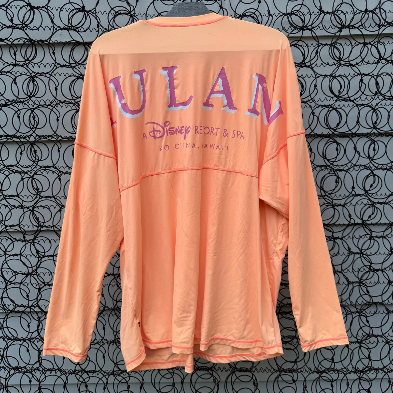 Disney Aulani Resort Spirit Jersey Orange Long Sleeve Swim Shirt UPF 50 LARGE - Image 4