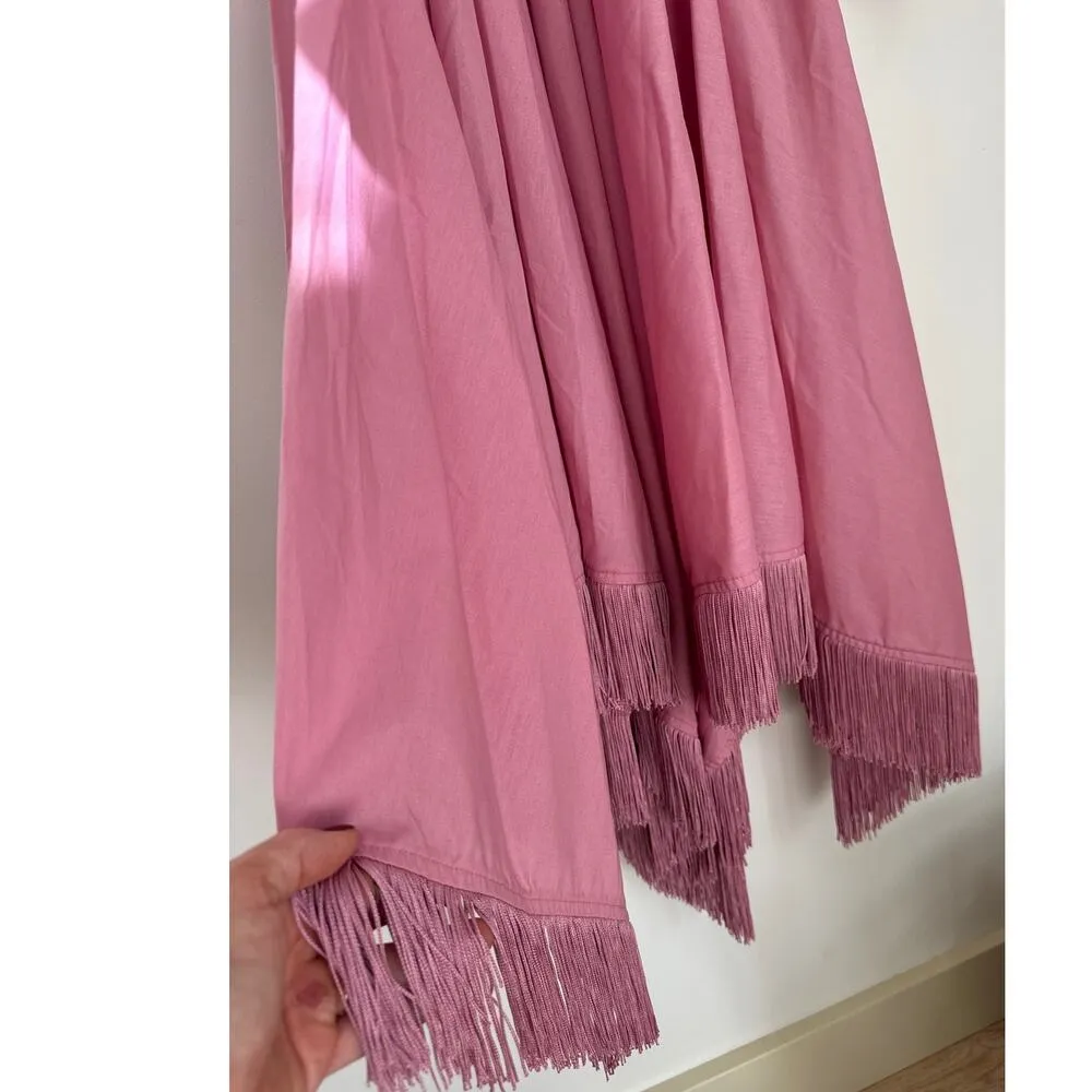 Vintage Western Collection Lace Fringe Trimmed Dress in Pink. Medium Pink - Image 6