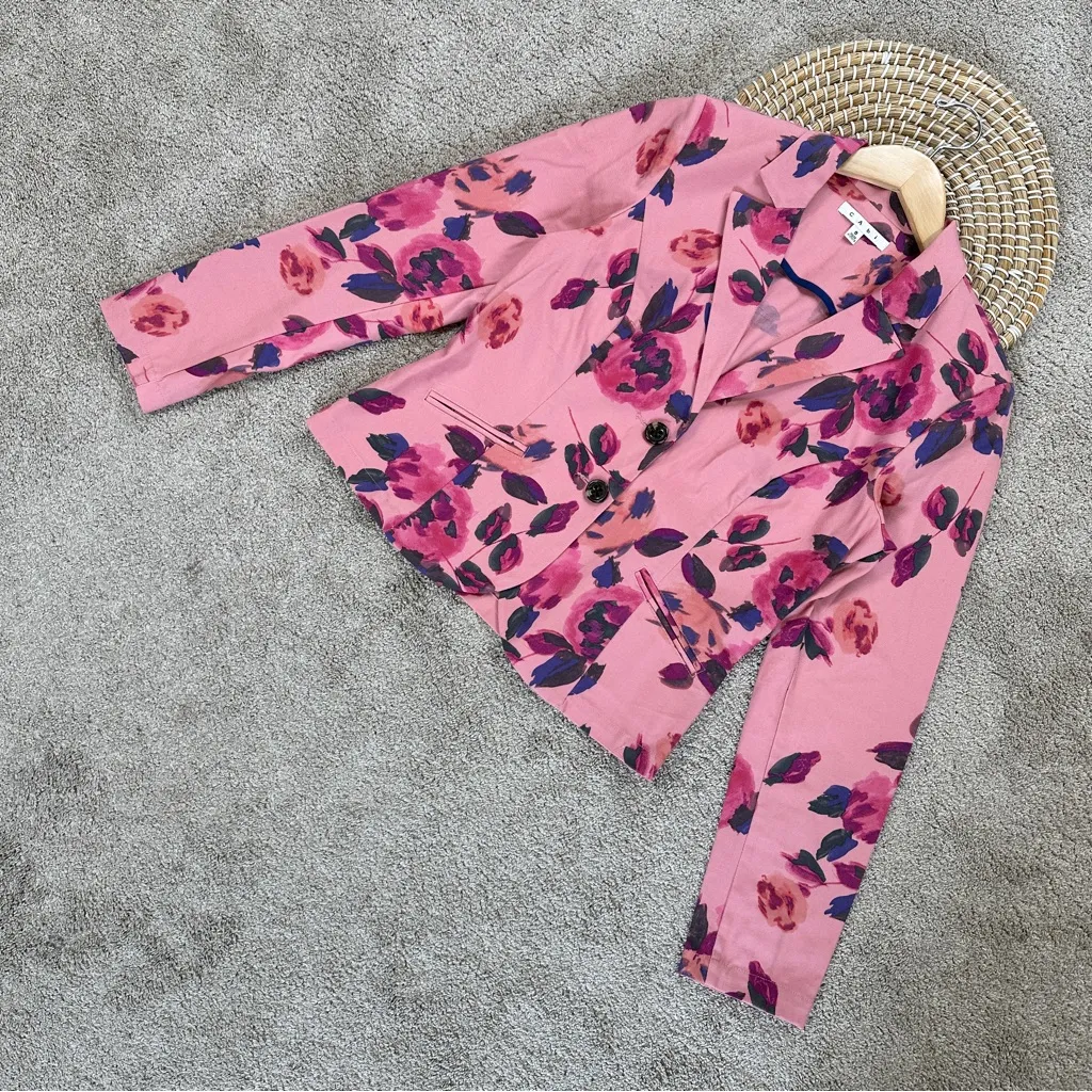 CAbi Women’sa Floral Jacket Blazer Longsleeve in Pink Rose Garden Cottagecore 8 - Image 5