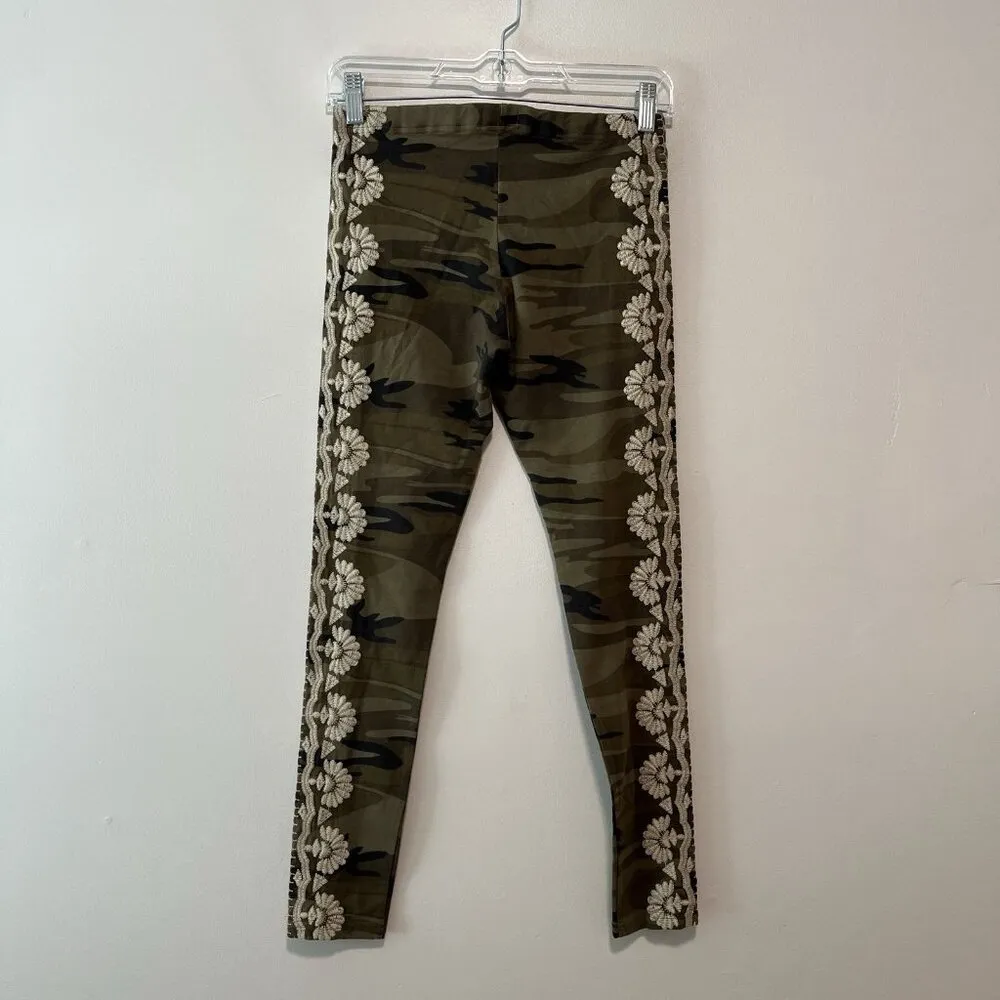 Johnny‎ Was JW Los Angeles Embroidered Green Camo Leggings Size XS - Image 5