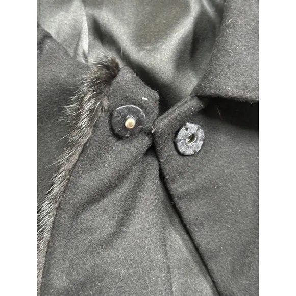 Ann Taylor‎ Virgin Wool Cashmere Felted Blazer Jacket Size 8 Faux Mink Fur Edge - Image 3