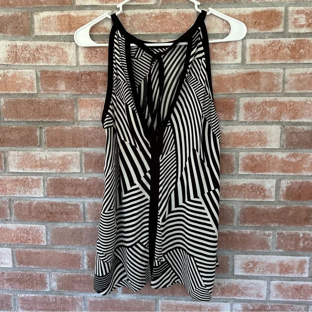 Zara Abstract Striped Tie Back Tank Top NEW Women’s XS Black White - Image 7
