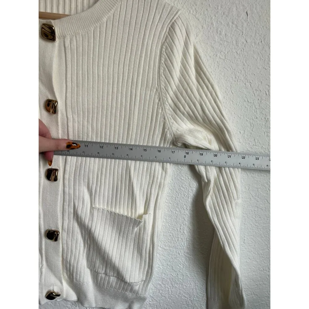 Commense Ribbed Knit Elegant Button Front Sweater & Skirt Set M NWT Size M - Image 8