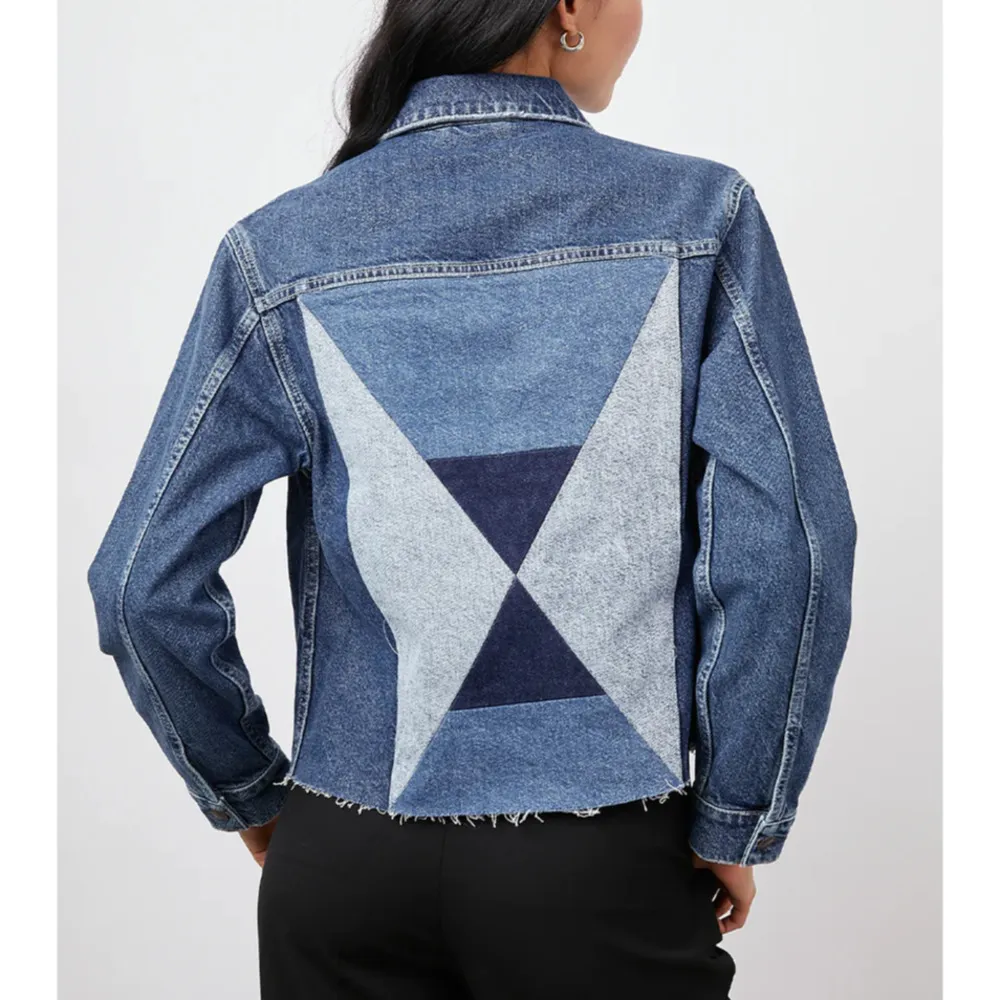 Rails Mulholland Long Sleeve Button Front Trucker Jean Jacket Blue Womens Medium - Image 2