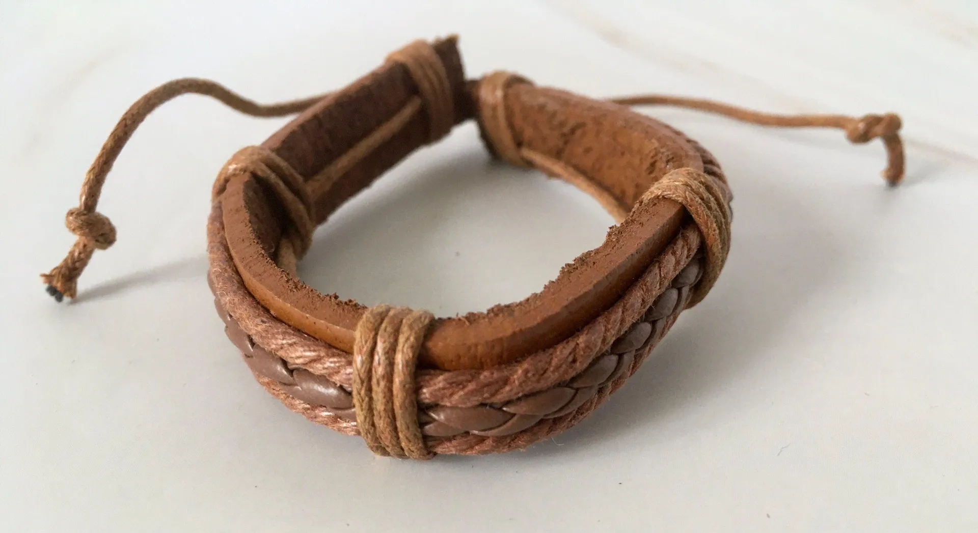 Genuine Leather Bracelet Brown - Image 2