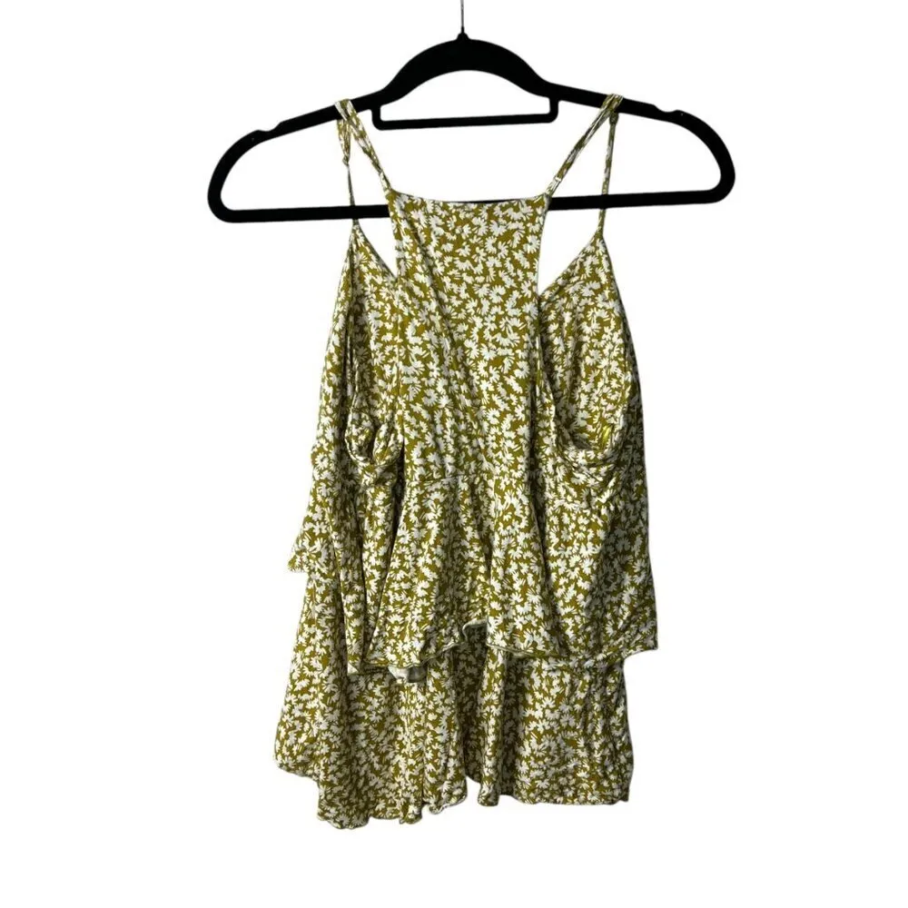 Elle floral‎ layered tank top padded top women’s size XL - Image 2