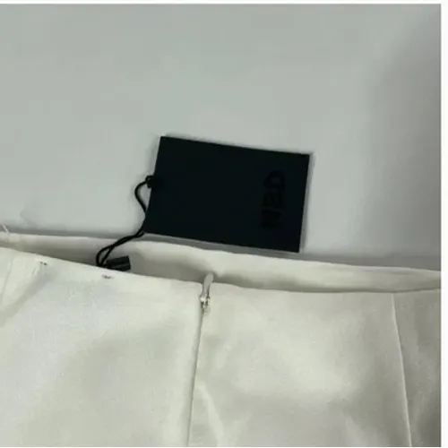 NBD Skirt Womens Large White Asymmetrical Hem Pencil Glam Cutout Mini - Image 11