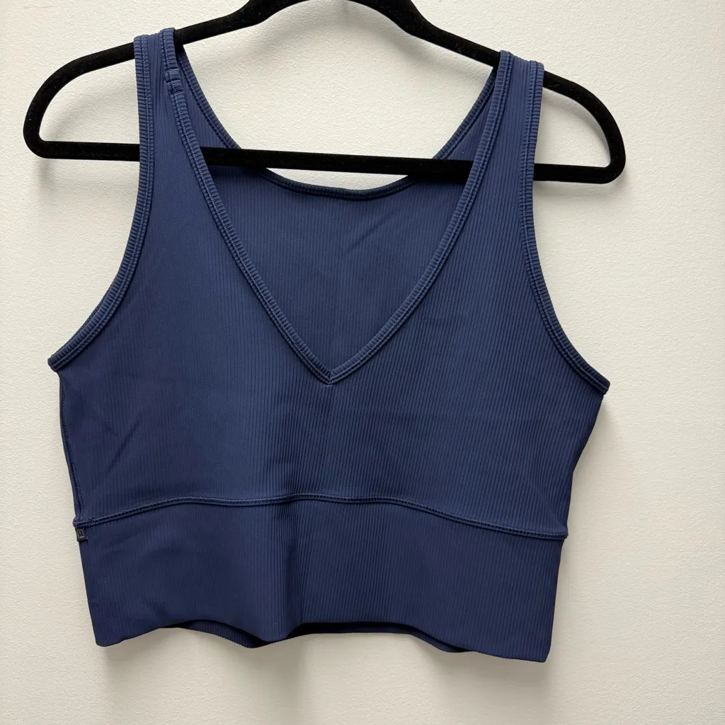 Lululemon Power Pivot Ribbed Tank Top, Night Sea Blue | Size 8 - Image 6