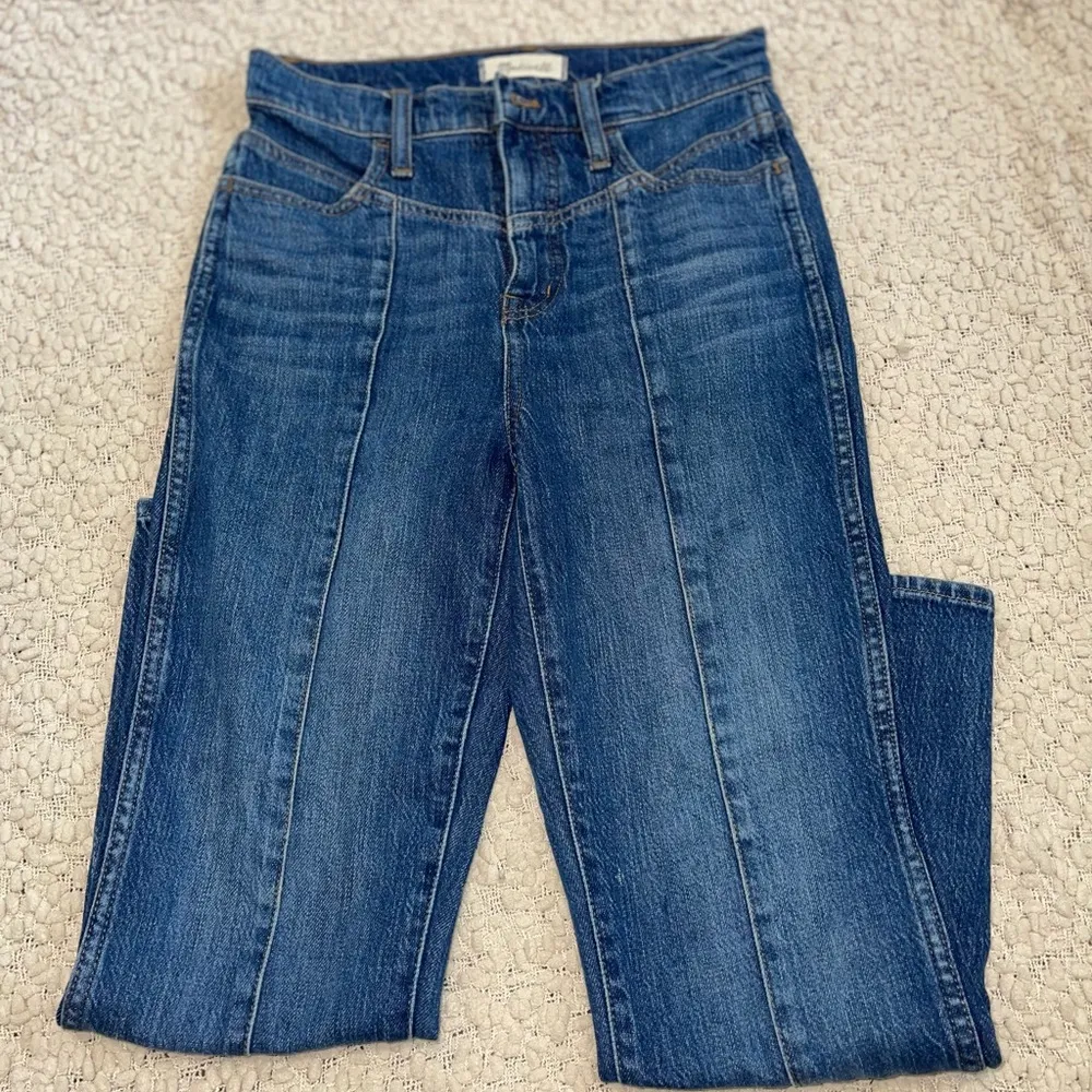 Madewell Classic Straight Jeans Size 25 Blue Bandry Wash Seamed Edition - Image 6
