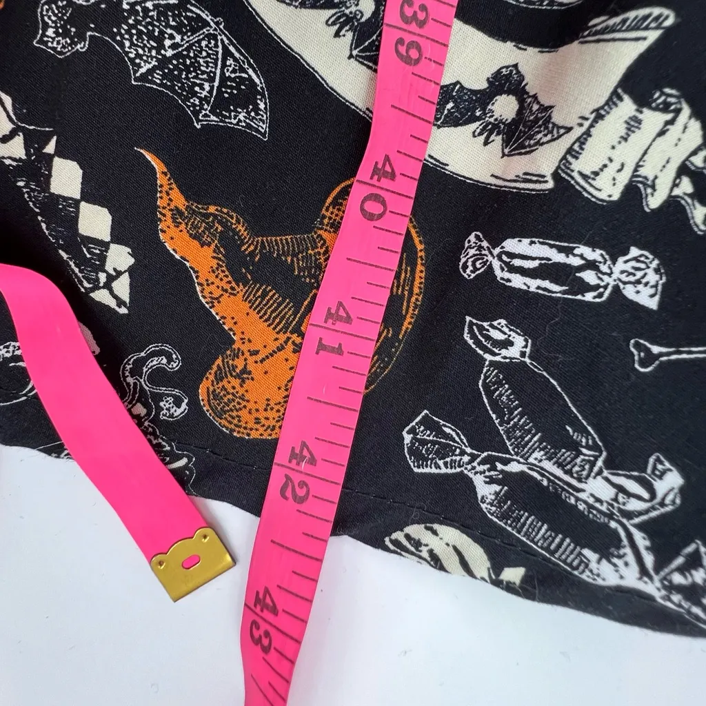 Unique Vintage Magnolia Place Halloween Goth Witch Dress Sz L skull - Image 8