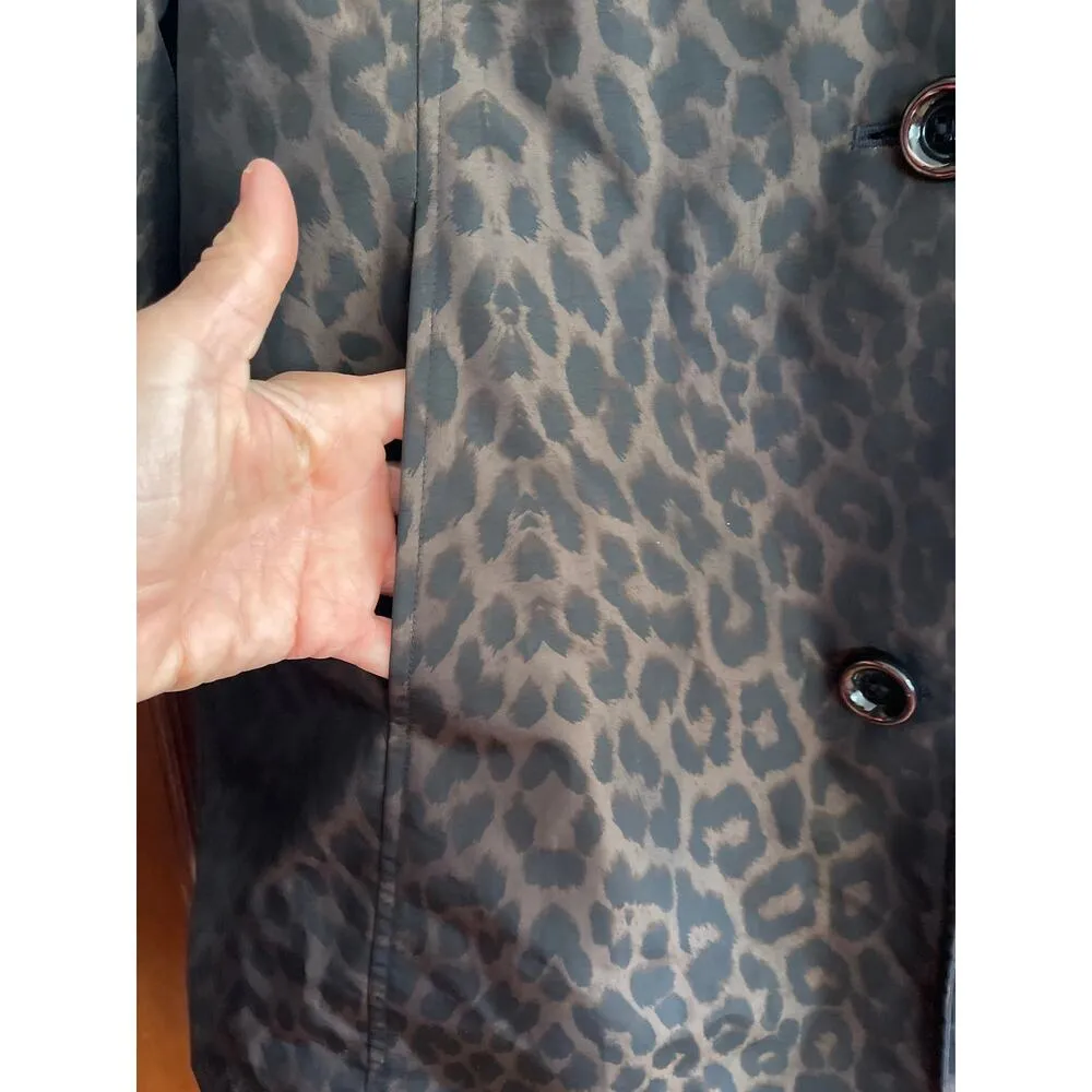 Gallery, leopard print, hooded raincoat size small - Image 2