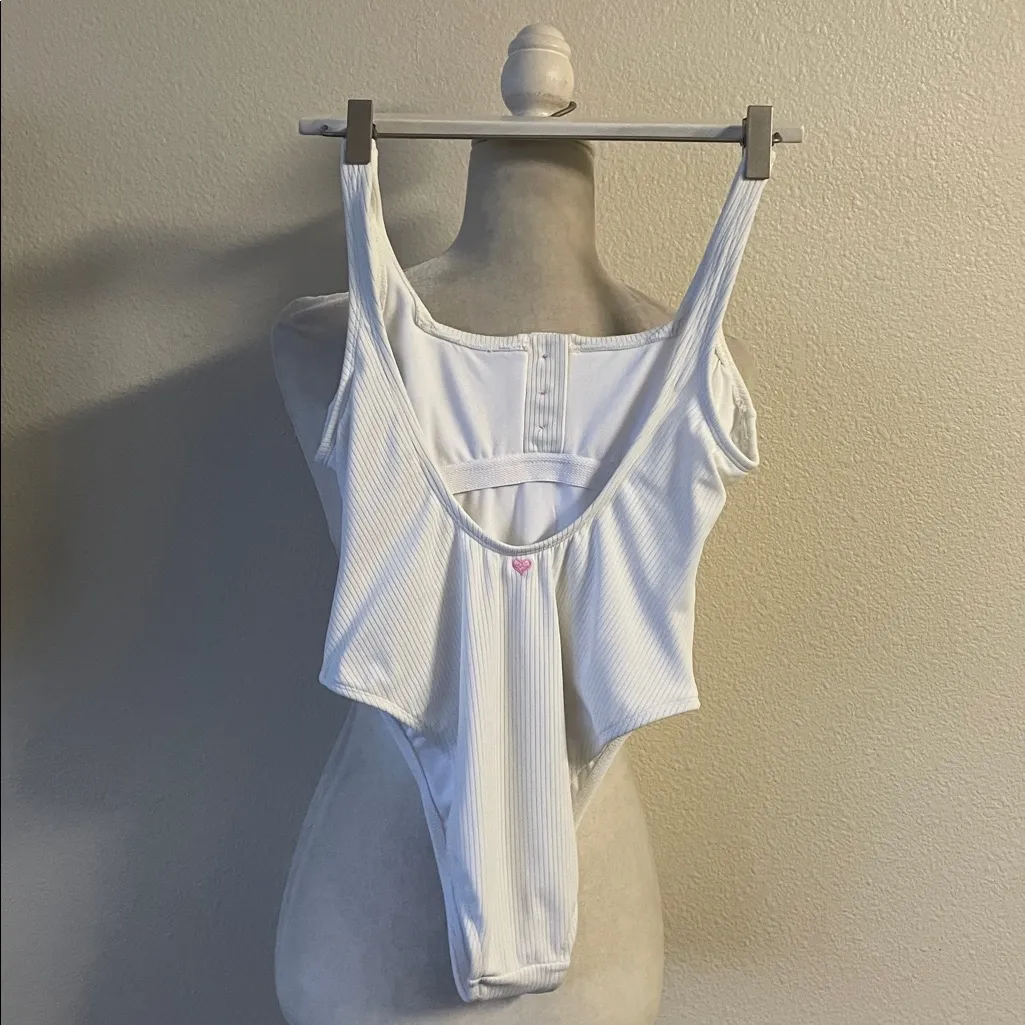 Target Stoney Clover Lane White Heart Henley One-Piece Swimsuit Bathing Suit - Image 7