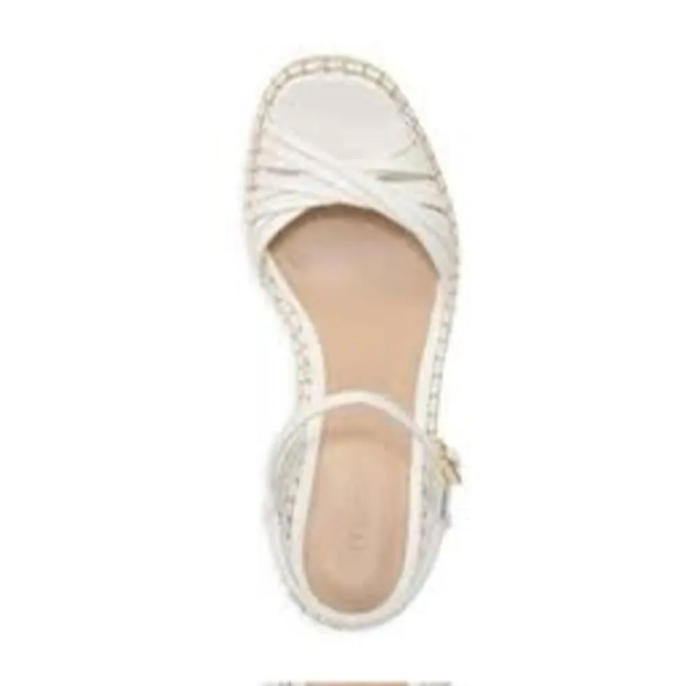 VERONICA BEARD White 101mm Ravina Coconut Leather Platform Wedge sz 12m - Image 2