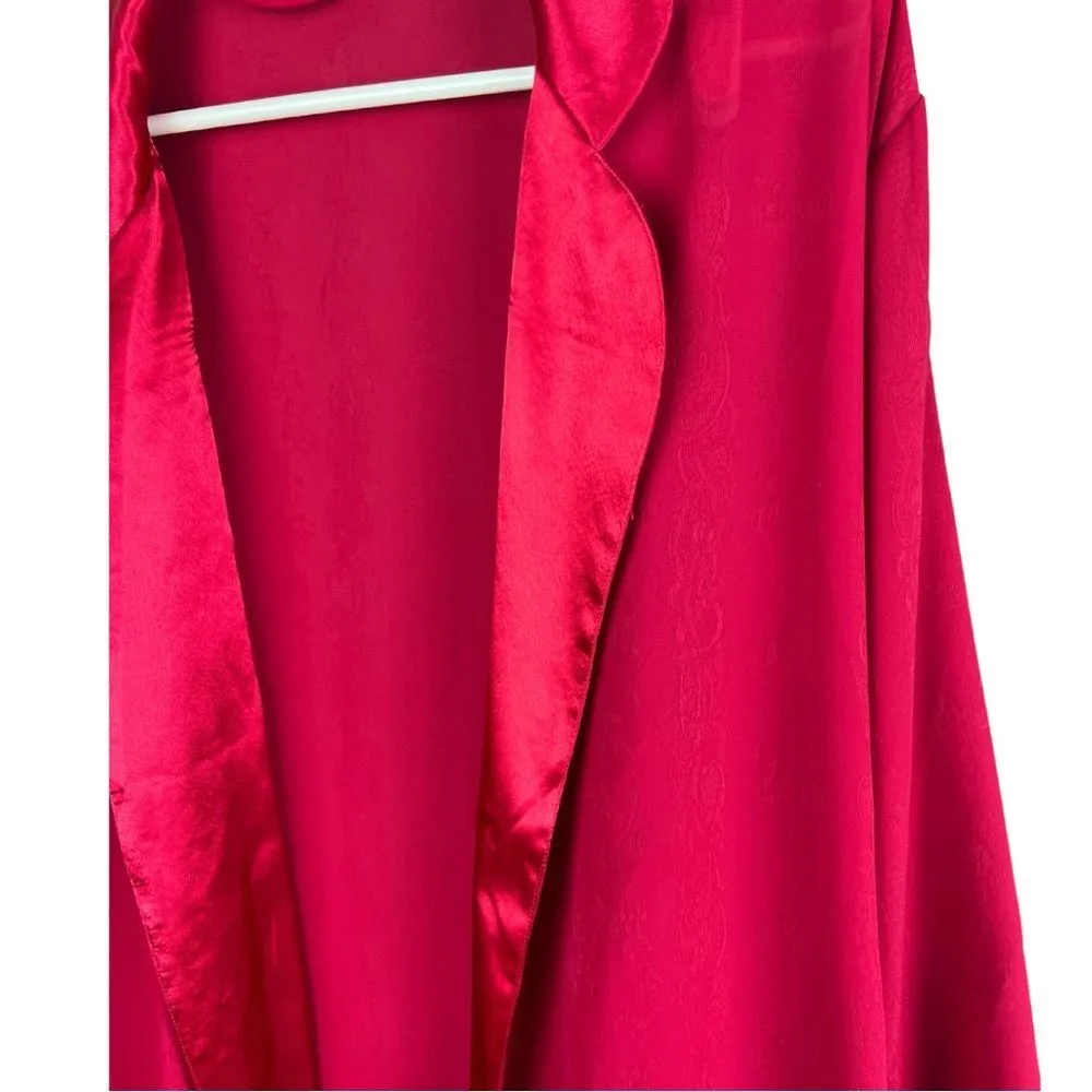 Gold label Victoria’s Secret robe fuchsia paisley floral sheer vintage medium - Image 3