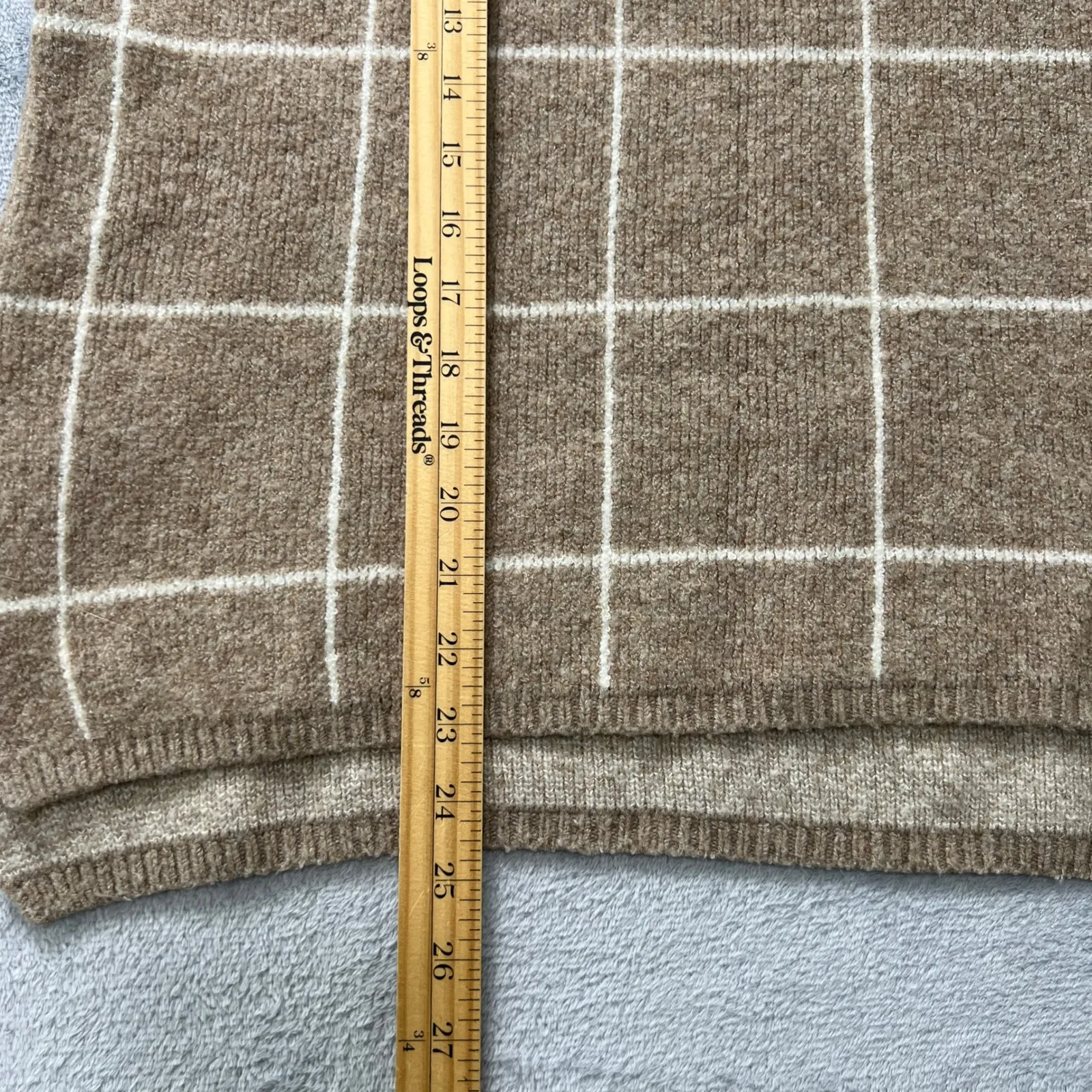 Madewell  Plaid Cowl Neck Sweater Wool Blend Pullover‎ Cozy Warm Size Medium - Image 7