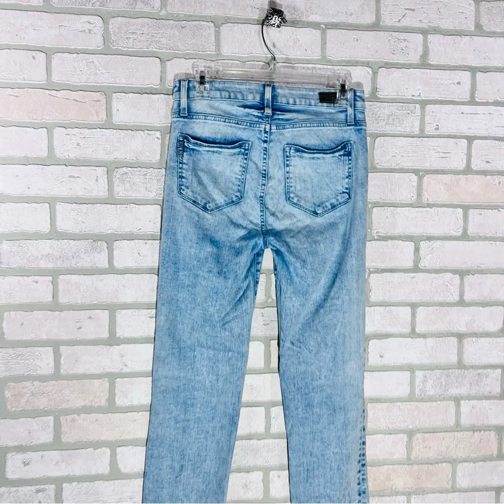 PAIGE Hoxton Straight Ankle Leg Raw Hem Distressed Jeans Pasadena Wash Size 27 - Image 8