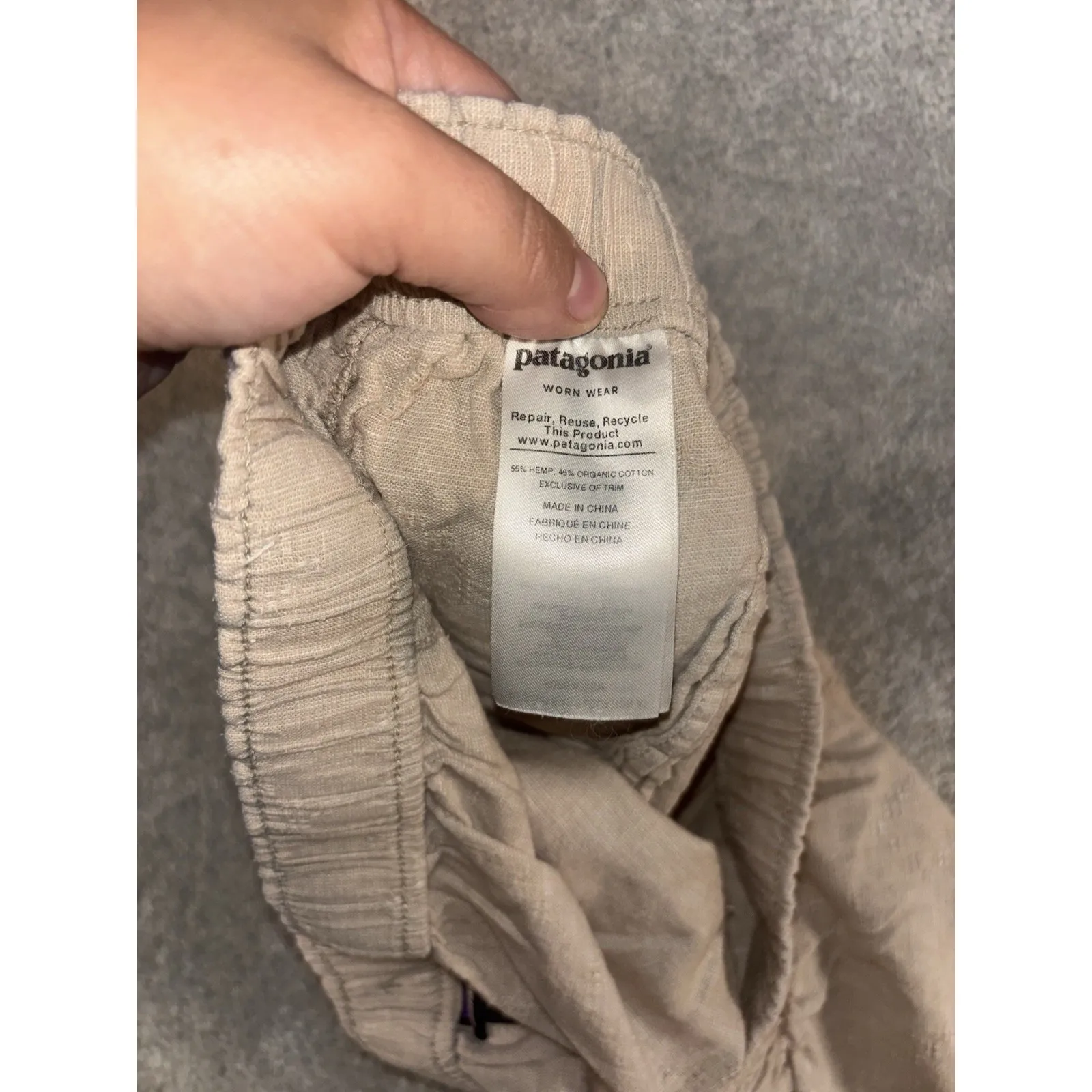 Patagonia Island Hemp Baggie Shorts‎ Beige Pockets 57030 Women's XL Pockets - Image 5