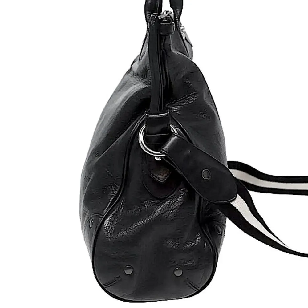 BALLY Black Calfskin Oversized Crossbody Messenger Overnight Top Handle Tote Bag - Image 3