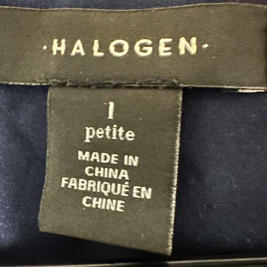 Halogen Women's Long Sleeve Wrap Dress Navy Blue Orange Pink Floral NWOT - Image 3